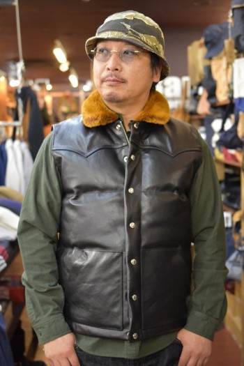 リアルマッコイズ　MOUTON COLLAR HORSEHIDE DOWN VEST　