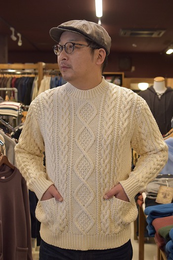 リアルマッコイズ ARAN CREW NECK SWEATER春先の1着に