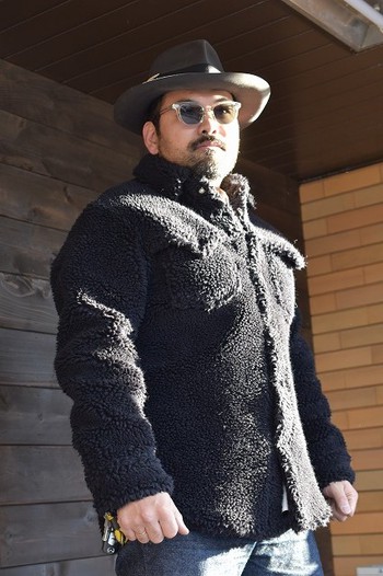 リアルマッコイズ　JM WOOL PILE WESTERN JACKET　BLACK