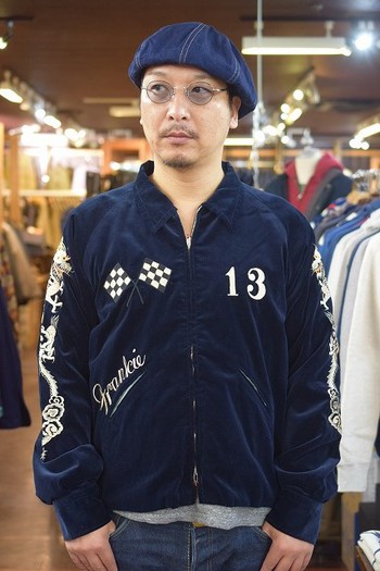 東洋エンタープライズ　タトゥーィングMASATO リバーシブル 別珍スカジャン LADY LUCK×SKULL