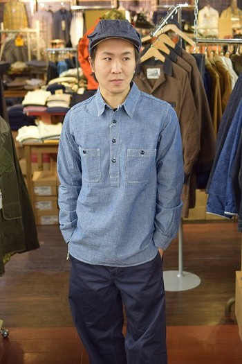 リアルマッコイズ プルオーバーシャンブレーワークシャツ　入荷