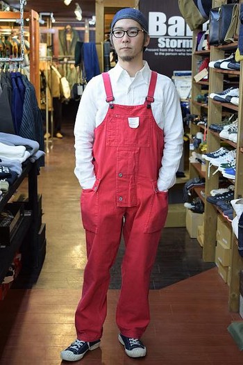 ナイジェルケーボン　LYBRO NAVAL DUNGAREE ヘリンボン（レッド）