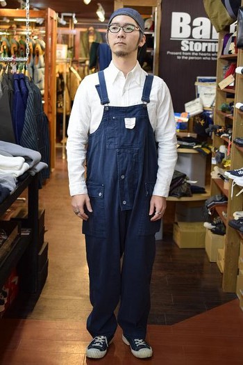ナイジェルケーボン　LYBRO NAVAL DUNGAREE ヘリンボン（ネイビー）