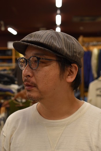 ダッパーズ Lot1427 Classical Newsboy Cap コバートブラウンストライプ