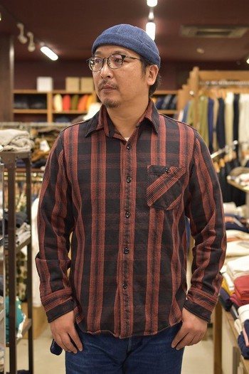 デラックスウエア　ネルシャツ HV-43…CRIMSON RED 残り僅かです。