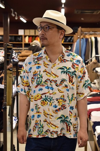 サンサーフ Mr.Freedom SC38090 MFSC×SS ROCK’N ROLL SHIRT ホワイト