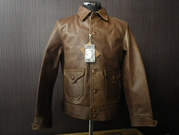 コリンボ　 PATHFINDER LEATHER JACKET　ブラウン入荷