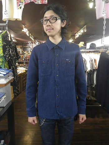 アイアンハート　インディゴ染めワッフルワークシャツ入荷