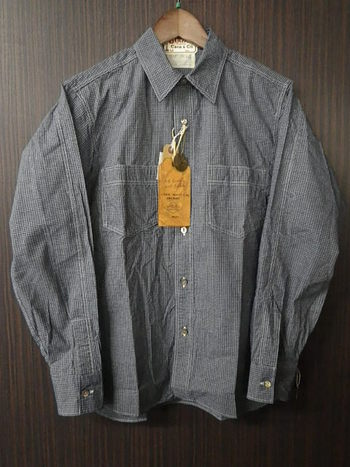 シュガーケーン　インディゴチェックシャツ　入荷