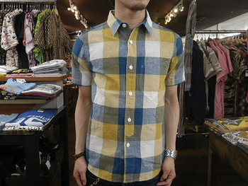 イエロー　ブロックチェックシャツ入荷