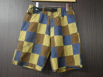 イエロー　パッチワークイージーショーツ　入荷