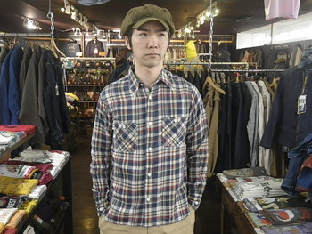 クッシュマン　チェック、ストライプワークシャツ入荷