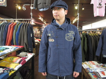トイズマッコイ NAVY HOODED PARKA FRONT HOOK FELIX CUSTOM