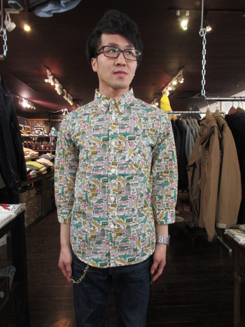 イエロー　FULL PRINT SHIRTS　（ブレスレットレングススリーブ）