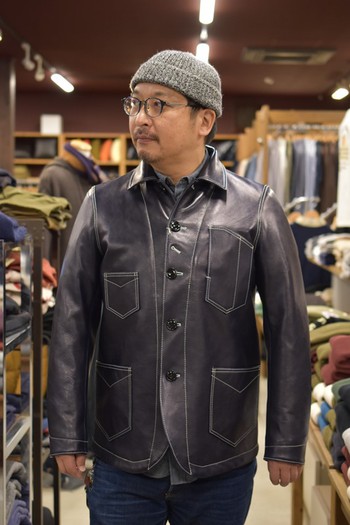 Y`2レザー  IB-142 INDIGO HORSE COVERALL JACKET  入荷です