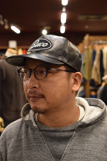 リアルマッコイズ　BUCO LEATHER STRAP-BACK CAP レザーキャップ