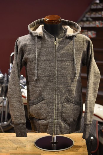 デラックスウエア　別注後付けフルジップパーカー　黒杢r
